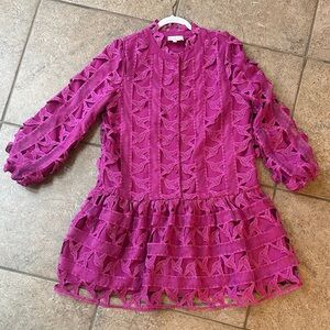 Elegant Magenta Lace Dress